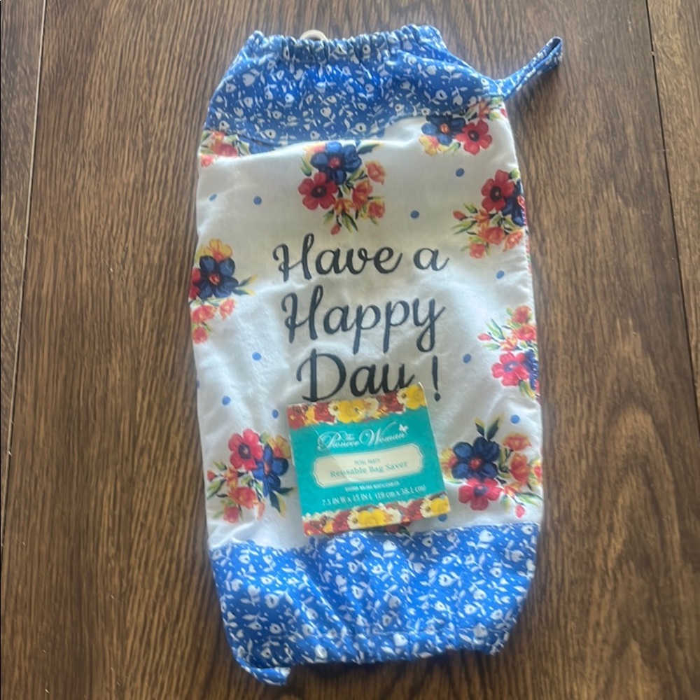 Floral Print Bag with Cheerful Message